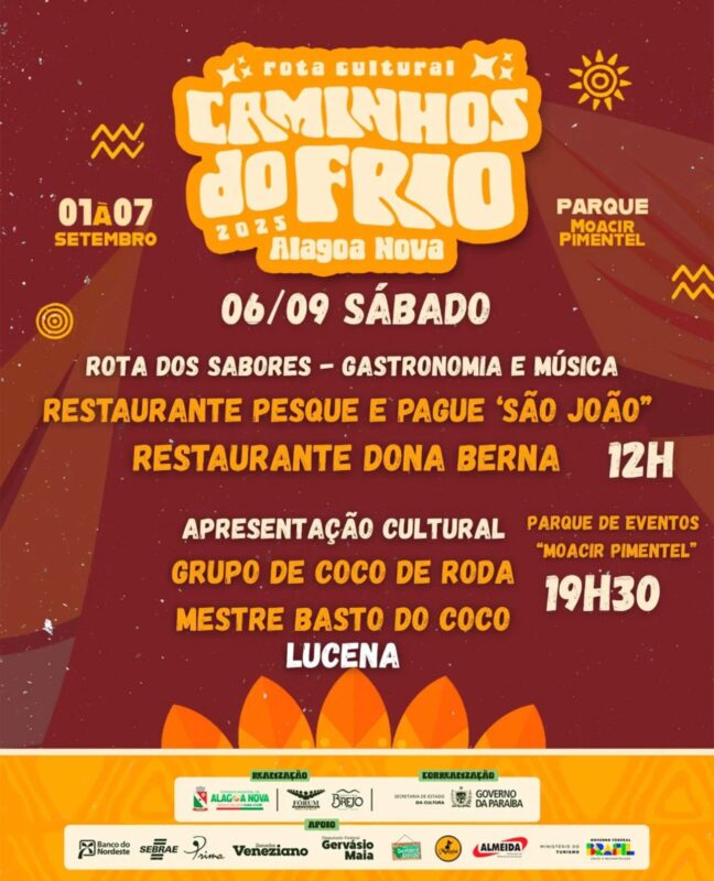 Caminhos do Frio em Alagoa Nova: programação completa e shows confirmados Caminhos do Frio em Alagoa Nova: programação completa e shows confirmados